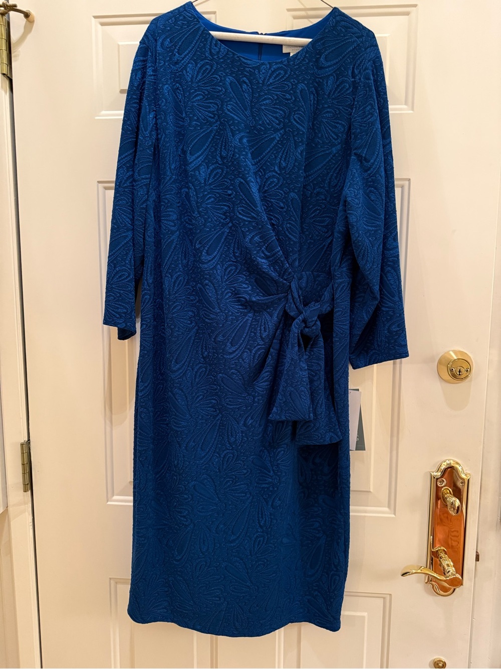 Blue Paisley Tie-Waist Dress